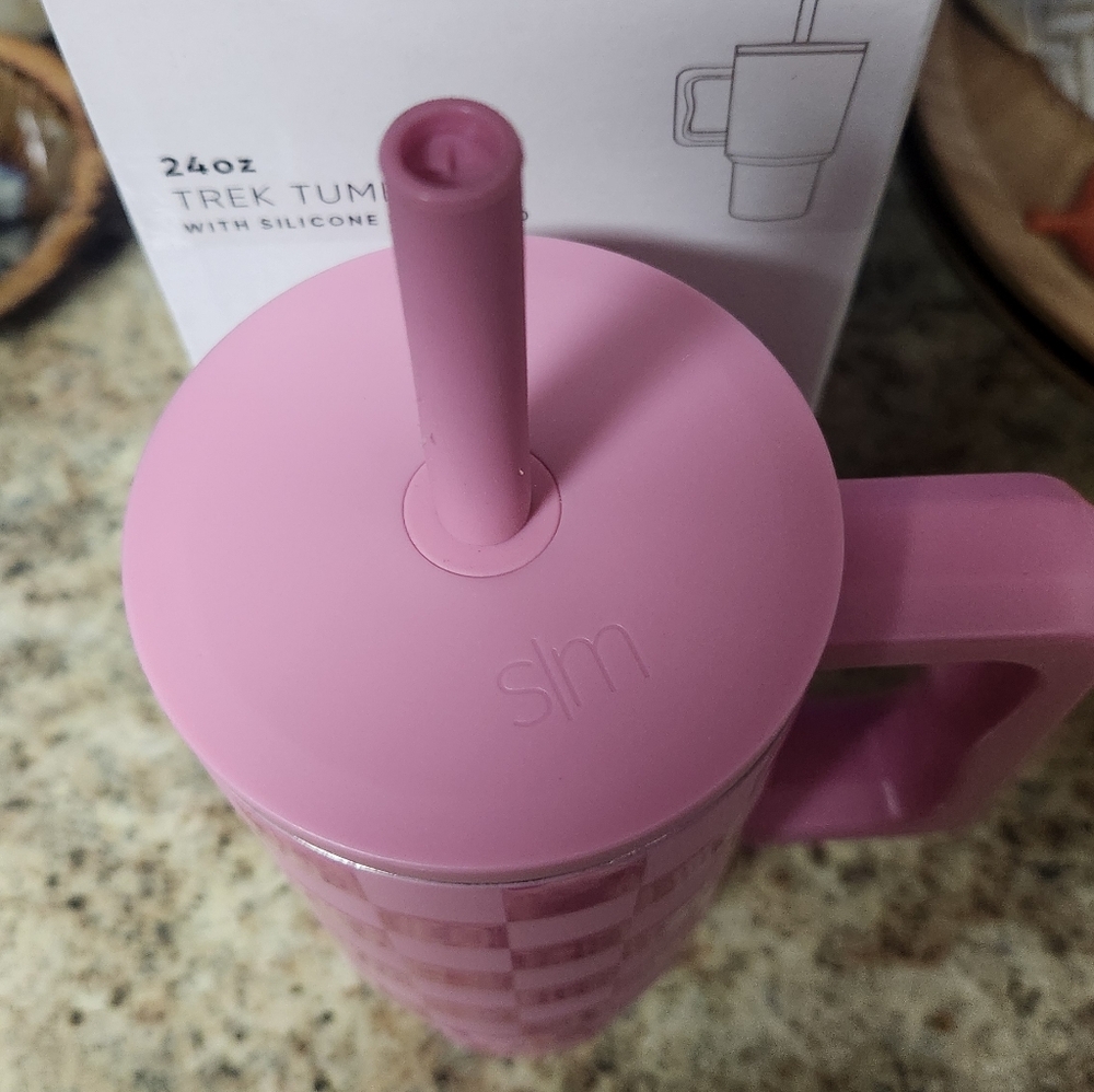 Simple Modern PINK CHECKMATE Kids 24oz Tumbler READ DESCRIPTION - Picture 3 of 9